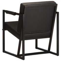 Fauteuil noir cuir véritable 