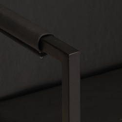 Fauteuil noir cuir véritable 