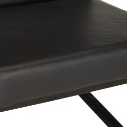 Fauteuil noir cuir véritable 