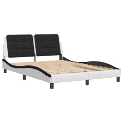 Cadre de lit sans matelas blanc et noir 120x200 cm similicuir 