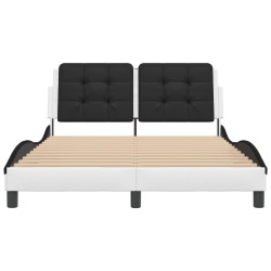 Cadre de lit sans matelas blanc et noir 120x200 cm similicuir 