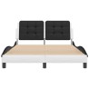 Cadre de lit sans matelas blanc et noir 120x200 cm similicuir 