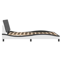 Cadre de lit sans matelas blanc et noir 120x200 cm similicuir 
