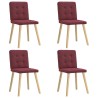 Chaises à manger lot de 4 rouge bordeaux tissu 