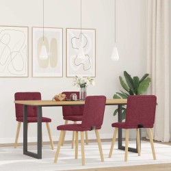 Chaises à manger lot de 4 rouge bordeaux tissu 