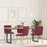 Chaises à manger lot de 4 rouge bordeaux tissu 