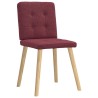 Chaises à manger lot de 4 rouge bordeaux tissu 