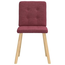 Chaises à manger lot de 4 rouge bordeaux tissu 