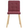 Chaises à manger lot de 4 rouge bordeaux tissu 