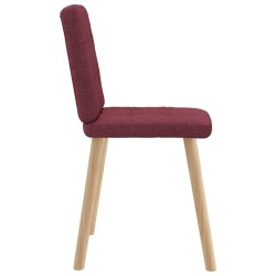 Chaises à manger lot de 4 rouge bordeaux tissu 