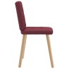 Chaises à manger lot de 4 rouge bordeaux tissu 