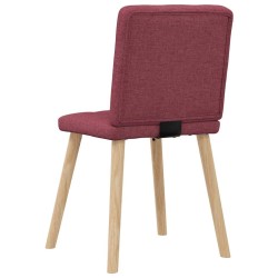 Chaises à manger lot de 4 rouge bordeaux tissu 