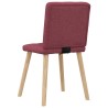 Chaises à manger lot de 4 rouge bordeaux tissu 