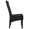 Chaises à manger lot de 2 noir rotin kubu et bois de manguier 