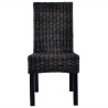 Chaises à manger lot de 2 noir rotin kubu et bois de manguier 