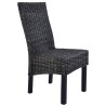 Chaises à manger lot de 2 noir rotin kubu et bois de manguier 