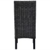 Chaises à manger lot de 2 noir rotin kubu et bois de manguier 