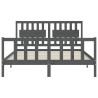 Cadre de lit sans matelas gris bois de pin massif 