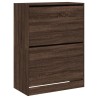 Armoire à chaussures 2 tiroirs rabattables chêne marron 