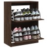 Armoire à chaussures 2 tiroirs rabattables chêne marron 