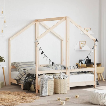 Cadre de lit pour enfant 2x(70x140) cm bois de pin massif 