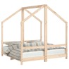 Cadre de lit pour enfant 2x(70x140) cm bois de pin massif 