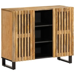 Buffet 90x34x75 cm bois de manguier massif brut 