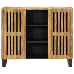 Buffet 90x34x75 cm bois de manguier massif brut 