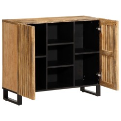 Buffet 90x34x75 cm bois de manguier massif brut 