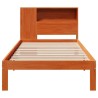 Lit bibliothèque sans matelas cire marron 90x200 cm pin massif 