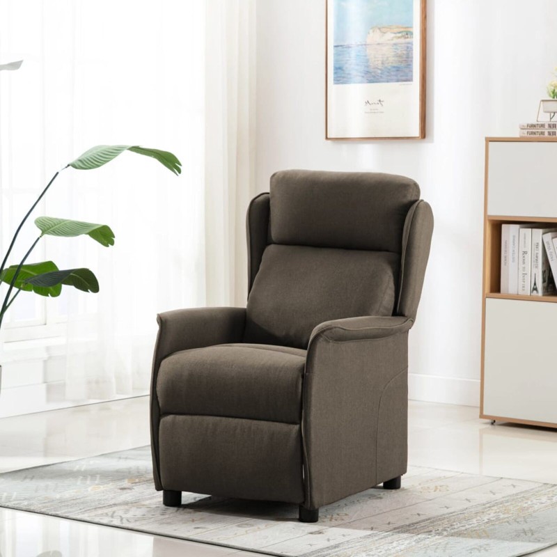 Fauteuil Inclinable Taupe Tissu 