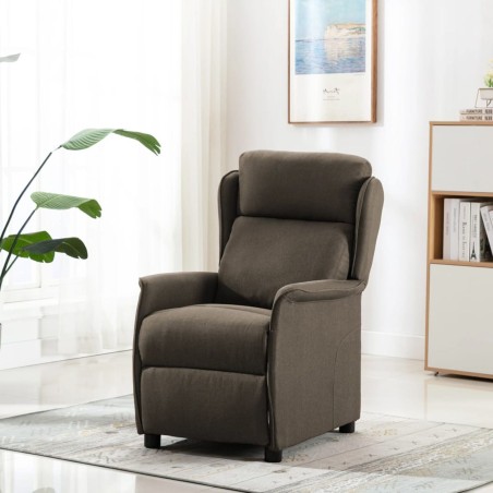 Fauteuil Inclinable Taupe Tissu 