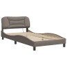 Cadre de lit avec LED sans matelas taupe 100x200 cm tissu 