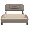 Cadre de lit avec LED sans matelas taupe 100x200 cm tissu 
