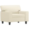 Fauteuil avec repose-pied Crème 60 cm Similicuir 