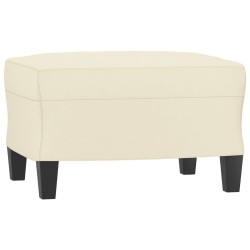Fauteuil avec repose-pied Crème 60 cm Similicuir 