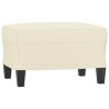 Fauteuil avec repose-pied Crème 60 cm Similicuir 