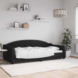 Lit de repos sans matelas noir 100x200 cm tissu 
