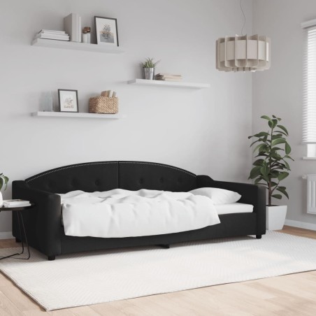 Lit de repos sans matelas noir 100x200 cm tissu 
