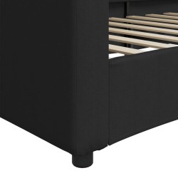 Lit de repos sans matelas noir 100x200 cm tissu 