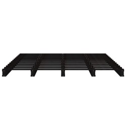 Lit de palette sans matelas noir 140x190 cm bois massif 