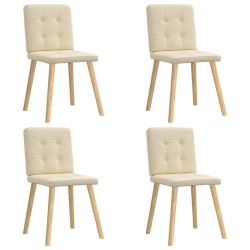 Chaises à manger lot de 4 crème tissu 