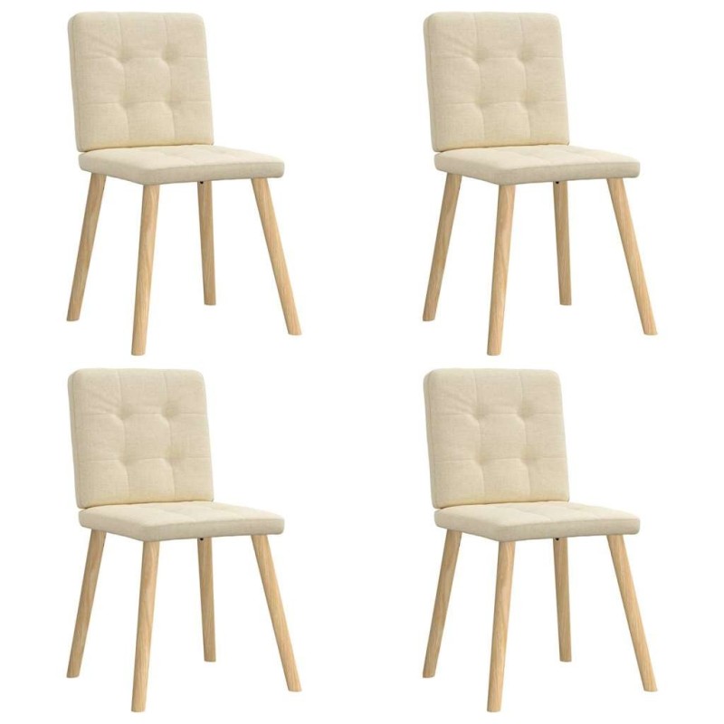 Chaises à manger lot de 4 crème tissu 