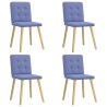 Chaises à manger lot de 4 bleu jean tissu 