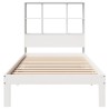Lit bibliothèque sans matelas blanc 90x200cm bois de pin massif 