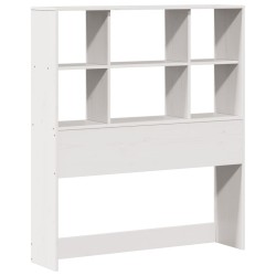 Lit bibliothèque sans matelas blanc 90x200cm bois de pin massif 