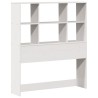 Lit bibliothèque sans matelas blanc 90x200cm bois de pin massif 