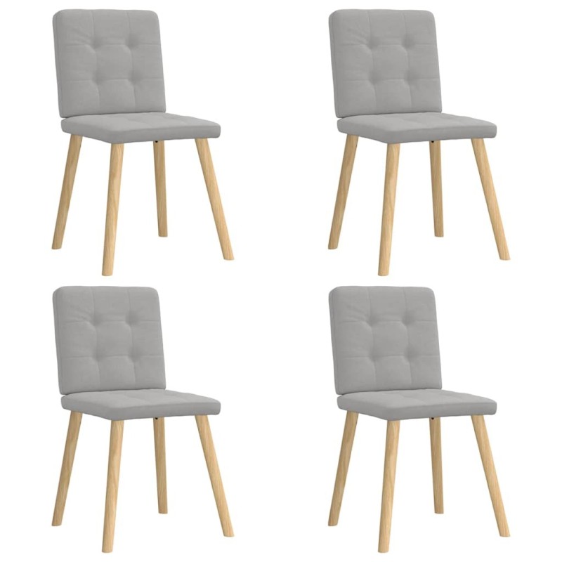 Chaises à manger lot de 4 gris nuage tissu 