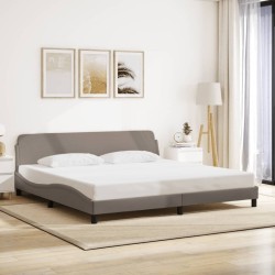 Cadre de lit sans matelas taupe 200x200 cm tissu 