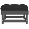 Repose-pieds de jardin coussins lot de 2 gris bois pin massif 